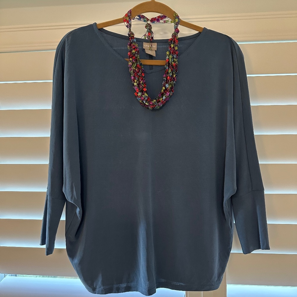 Chicos top blue size 0
